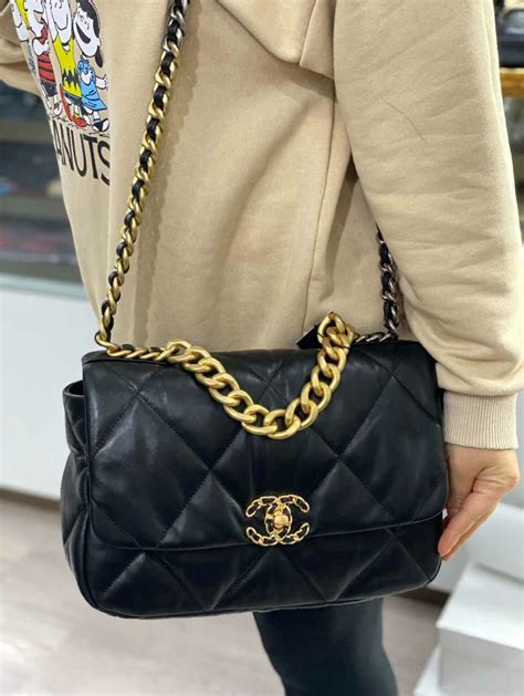 chanel 19 flap bag review|chanel 19 bag size.